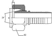 Metric Female 24°cone O-ring H.T.